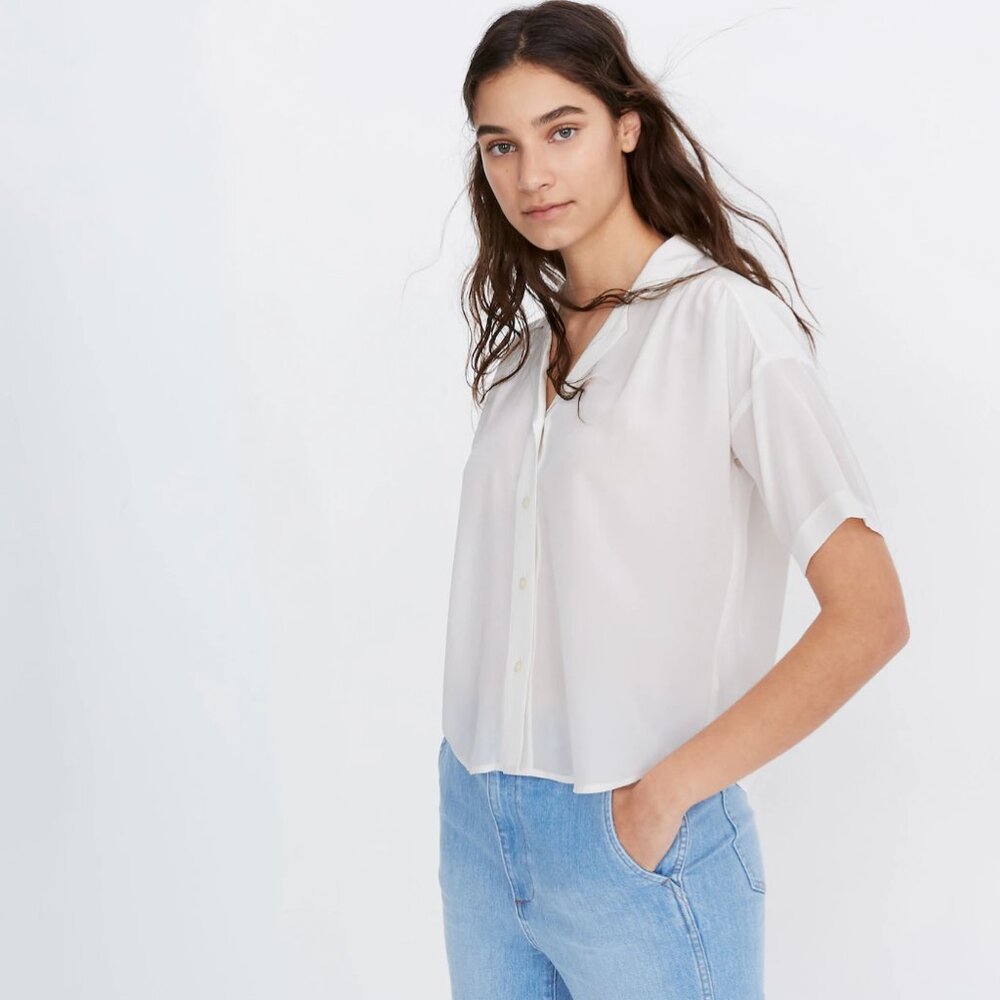 Madewell 100% Silk Camp Shirt